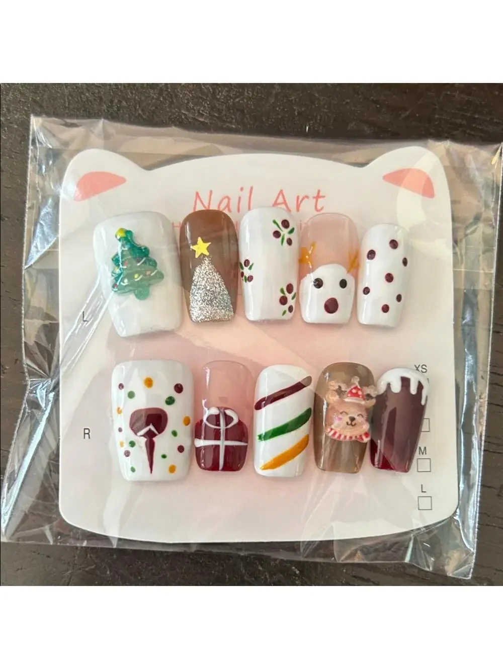 Festive Handmade Christmas Nail Art Set